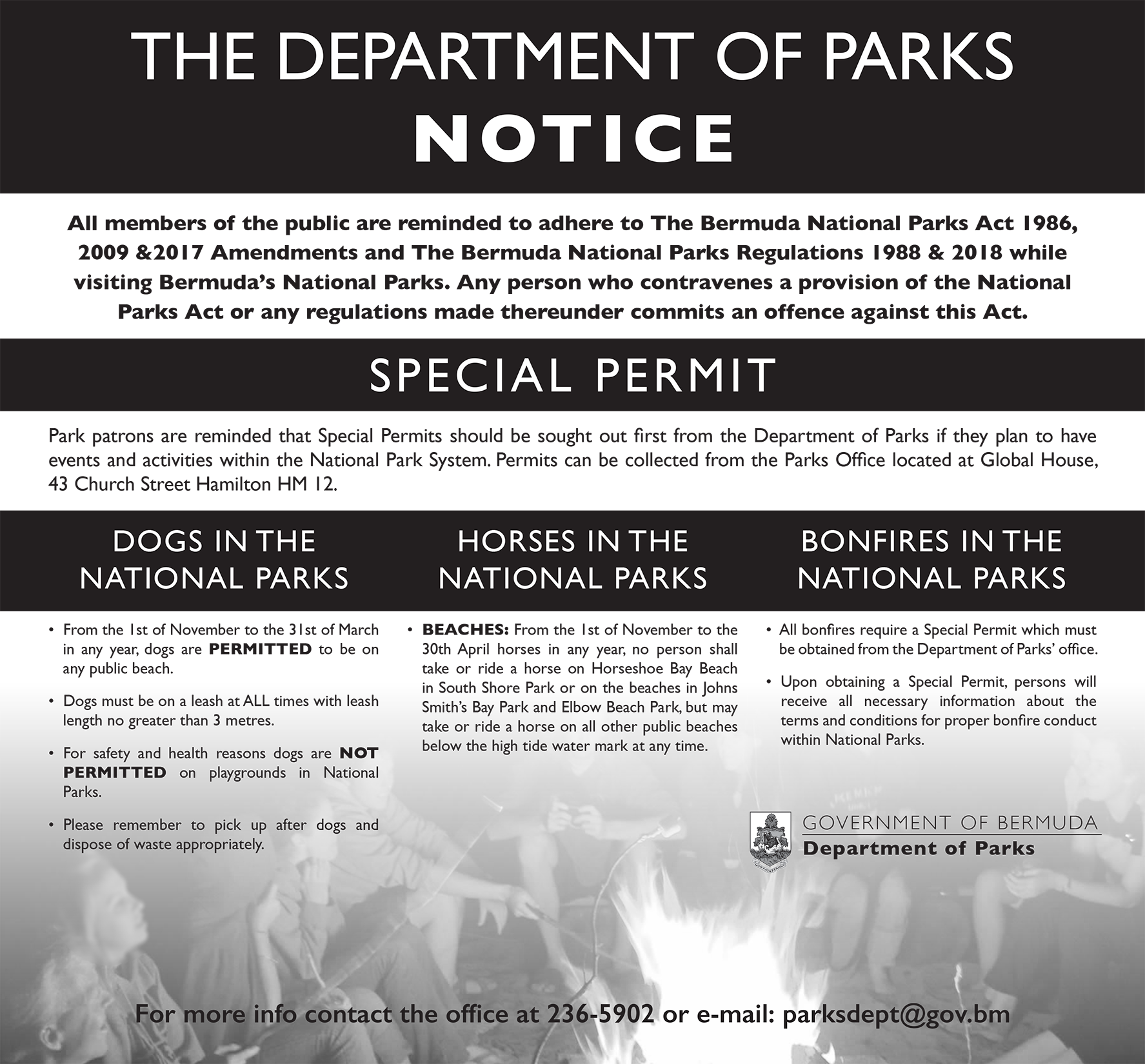 Parks Special Permit Notice