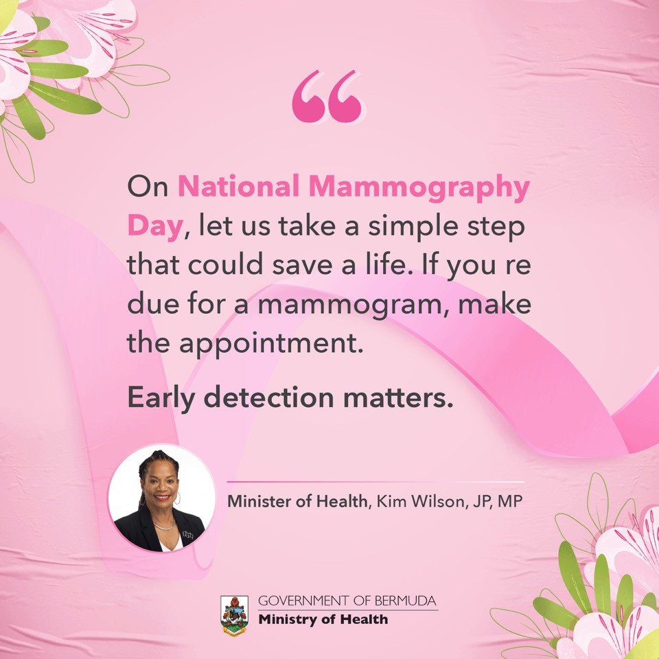 Statement from the Minister of Health, the Hon. Kim Wilson, JP, MP, on National Mammography Day