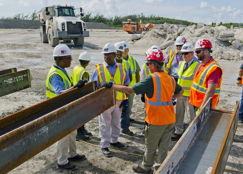 Minister Roban observed the early works at the airport site