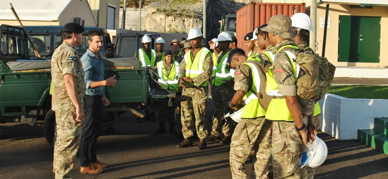 Minister Jeffrey Baron with the Royal Bermuda Regiment Minister Jeffrey Baron with the Royal Bermuda Regiment