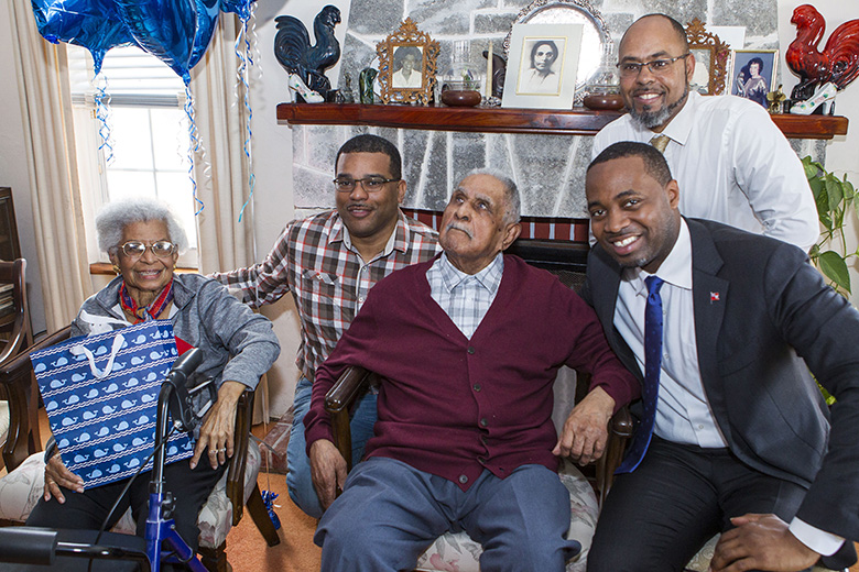 Premier, Minister Rabain and members of Mr. Butterfield's family