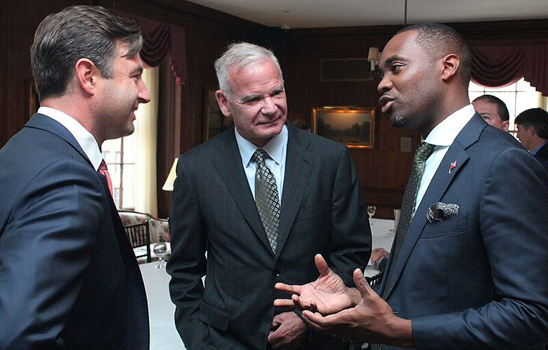 Bermuda Premier with his guests at the luncheon