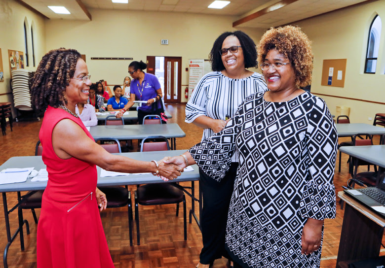 Minister Kim Wilson and Dr Cherita Rayner 