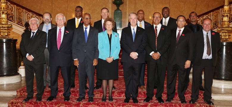 Photo: Overseas Territories Leaders assembled at the JMC in London.