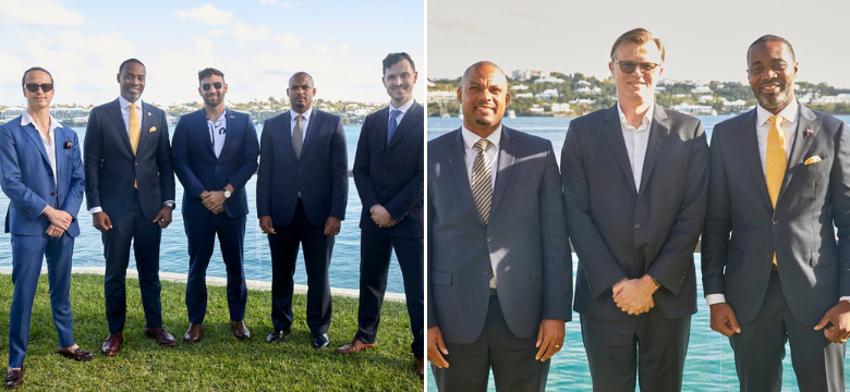 Premier David Burt, Minister of Economy and Labour Jason Hayward, Dr. Marisa Stones, ChaVon Clarke-Joel, Liat Shetret, Samantha Simms,