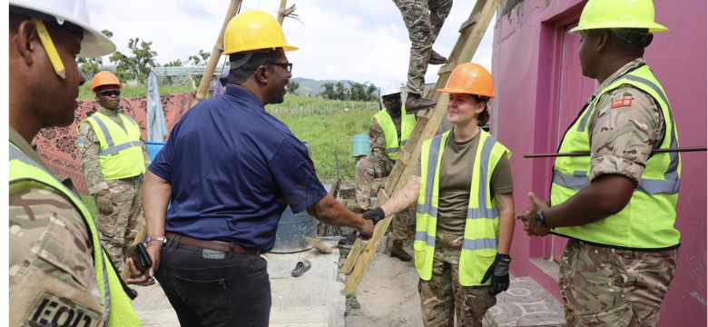 Minister Weeks Visits Royal Bermuda Regiment Personnel in Jamaica During Recovery Mission